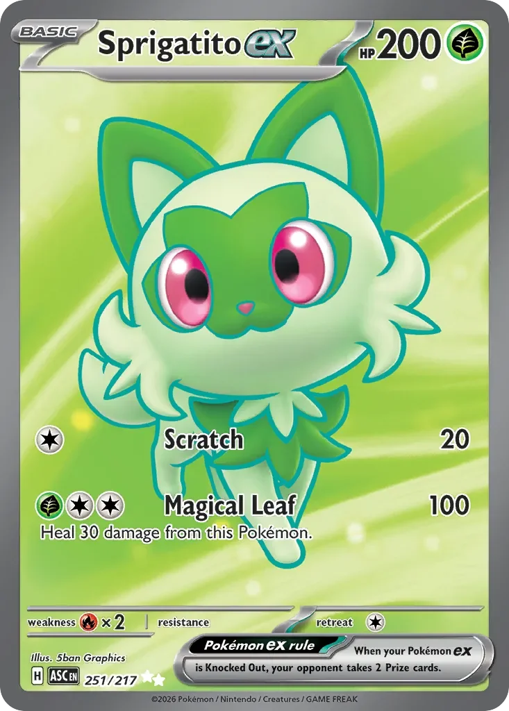 sprigatito holographic card Sprigatito ex 251/217 Holo - Ascended Heroes