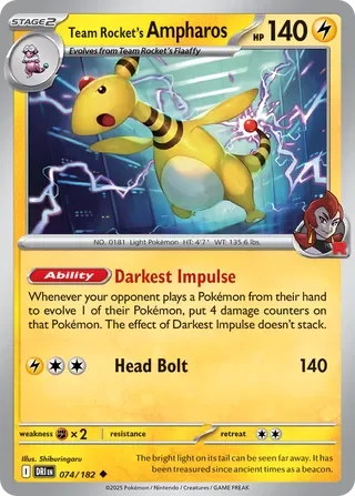 Team Rocket's Ampharos 74