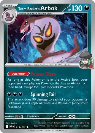 Team Rocket's Arbok 113
