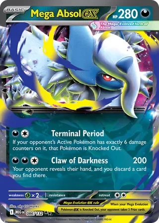 absol pokemon card holo Mega Absol ex 086/132 Holo - Mega Evolution
