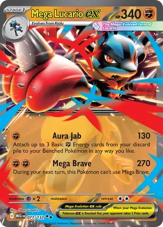 Mega Lucario ex 077/132 Holo PSA 10 - Mega Evolution | PokePulse.io