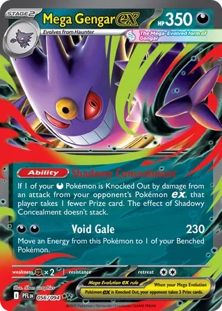Mega Gengar ex 056/094 Holo - Phantasmal Flames | PulseTCG