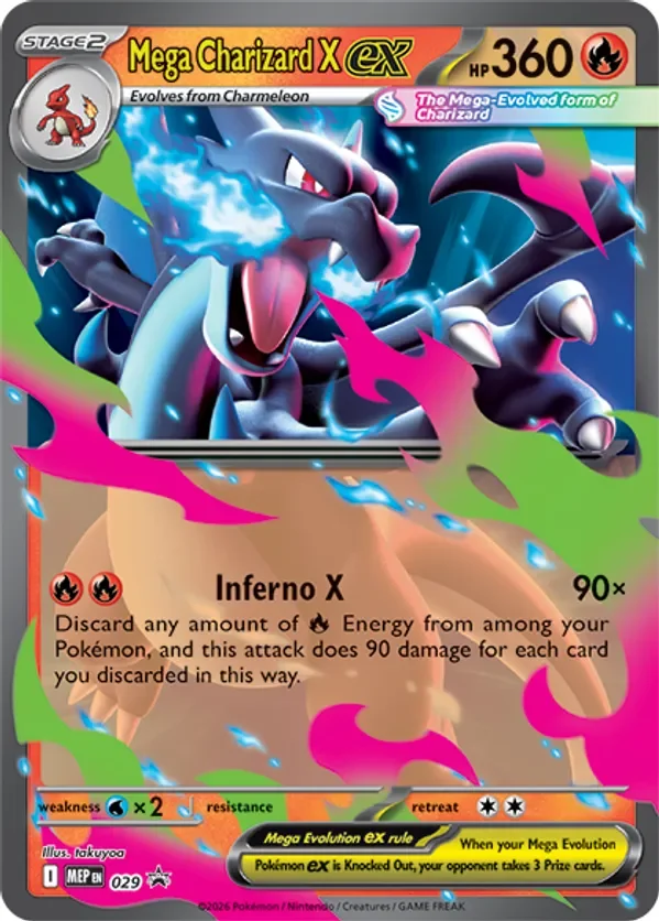 Mega Charizard X ex MEP029 Holo - Mega Evolutions Promos | PulseTCG